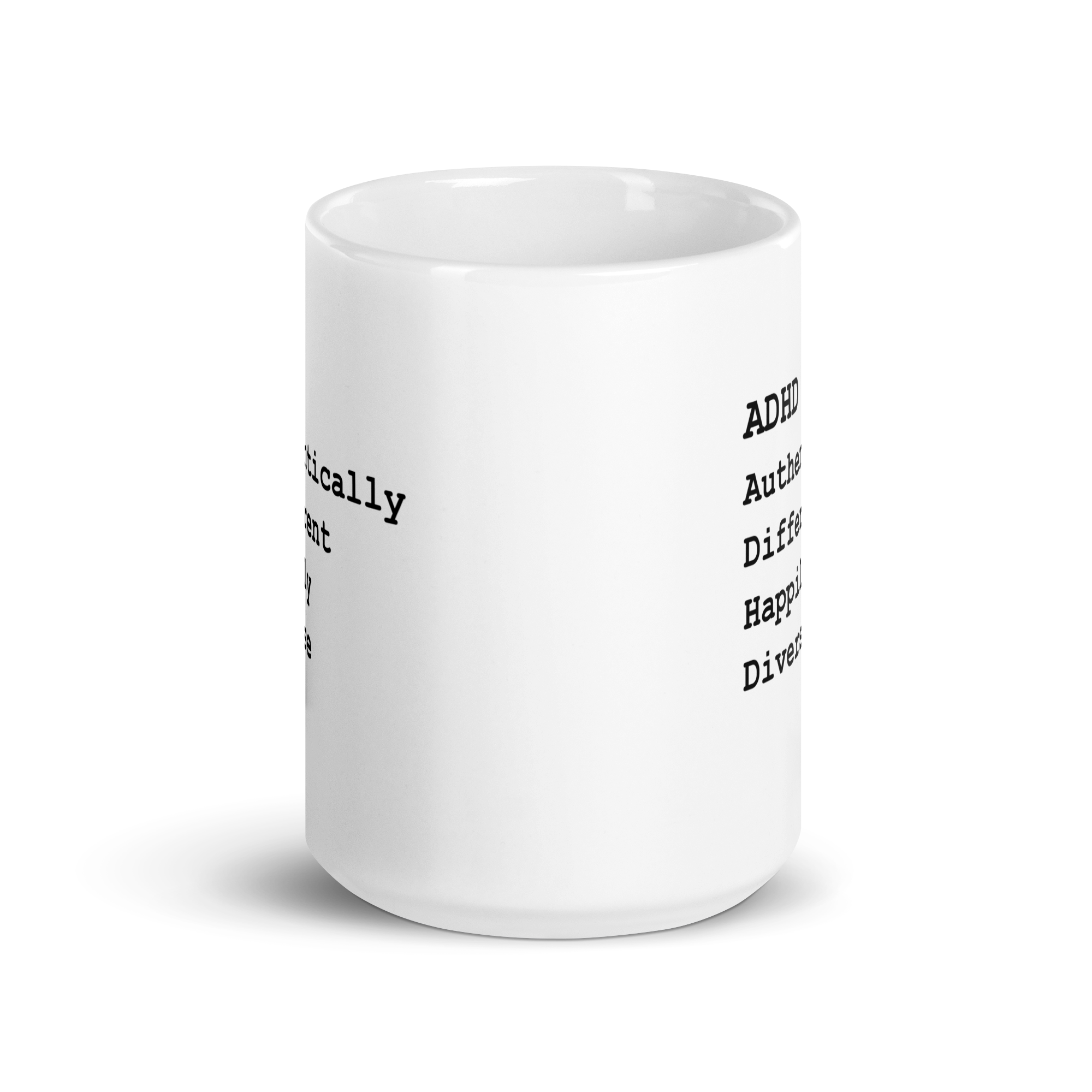 ADHD Authentically Different Happily Diverse | White Glossy Mug | The Neurospicy Store