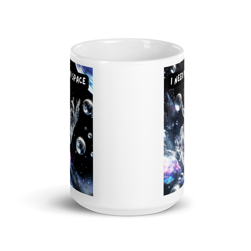 I Need My Space | White Glossy Mug | For Sensory Overload white-glossy-mug-white-15-oz-front-view-67dd55dc14570 Kitchen & Dining > Drinkware > Mugs