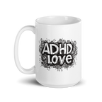ADHD LOVE | White Glossy Mug | The Neurospicy Store