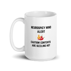 Neurospicy Mind Alert Caution! Contents Are Sizzling Hot | White Glossy Mug | The Neurospicy Store