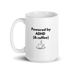 Powered by ADHD (& Coffee) | White Glossy Mug | The Neurospicy Store