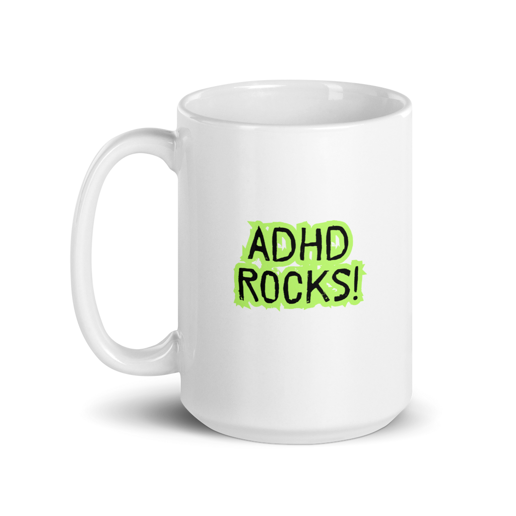 ADHD Rocks! | White Glossy Mug | The Neurospicy Store