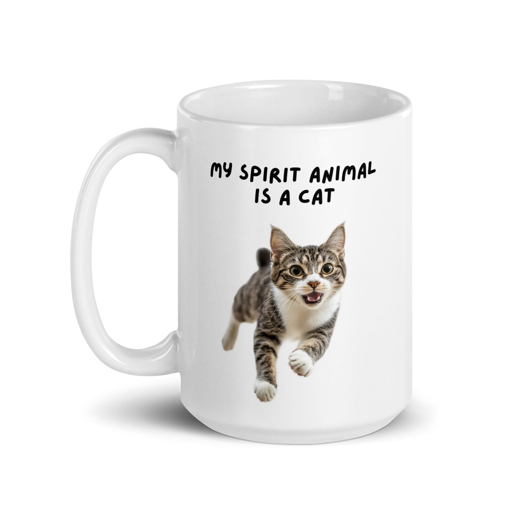 My Spirit Animal Is A Cat | White Glossy Mug | The Neurospicy Store