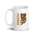 Neurospicy Tiger | White Glossy Mug | Statement Gift for Neurospicy Thinkers white-glossy-mug-white-15-oz-handle-on-left-67dc667d3953b Kitchen & Dining > Drinkware > Mugs