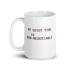 My Quiet Time Is Non-Negotiable | White Glossy Mug | Great Introvert Gift white-glossy-mug-white-15-oz-handle-on-left-67dd74c98c8e4 Kitchen & Dining > Drinkware > Mugs