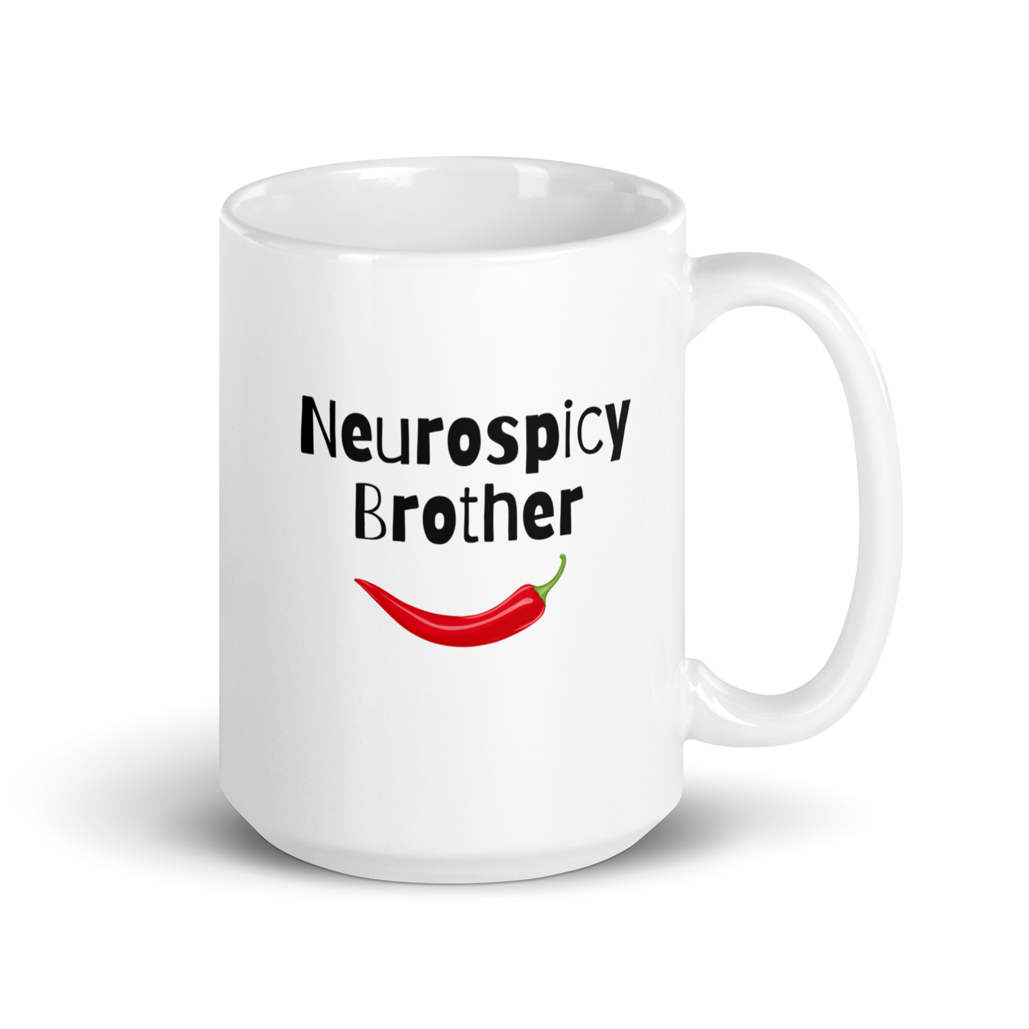 Neurospicy Brother | White Glossy Mug | The Neurospicy Store 15 oz