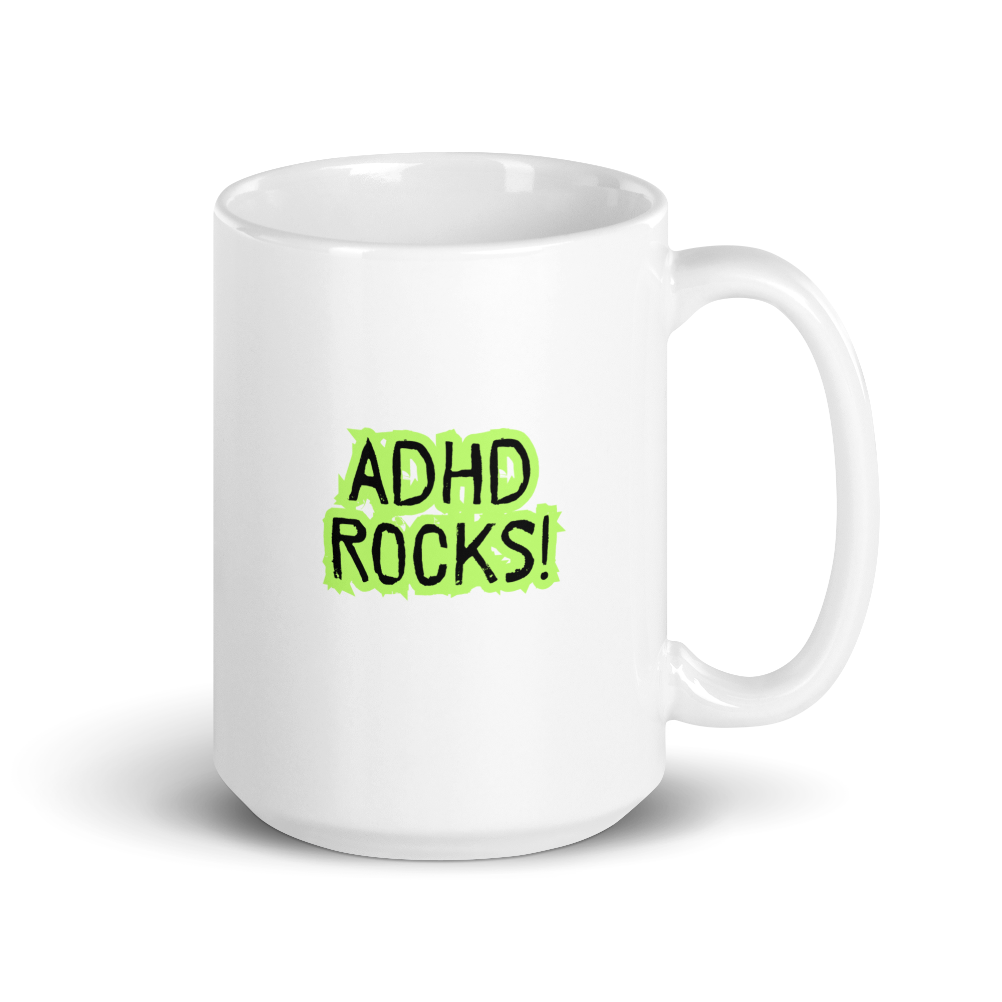 ADHD Rocks! | White Glossy Mug | The Neurospicy Store 15 oz