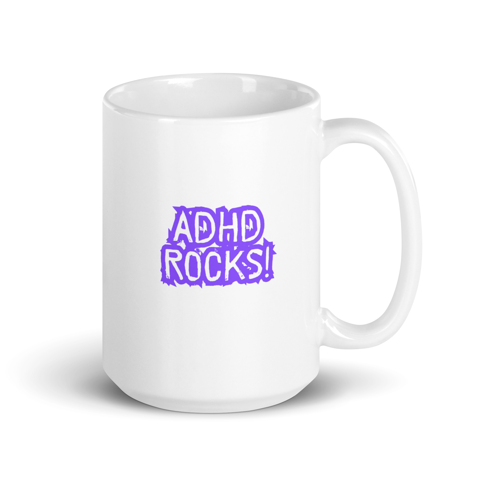 ADHD Rocks! | White Glossy Mug | The Neurospicy Store 15 oz