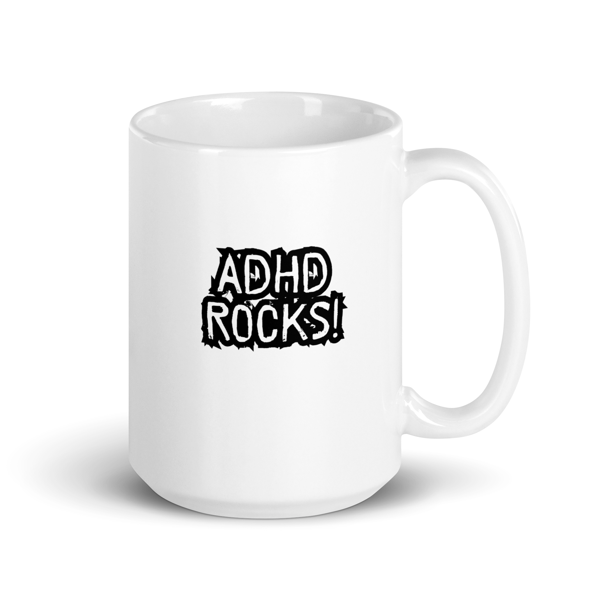 ADHD Rocks! | White Glossy Mug | The Neurospicy Store 15 oz