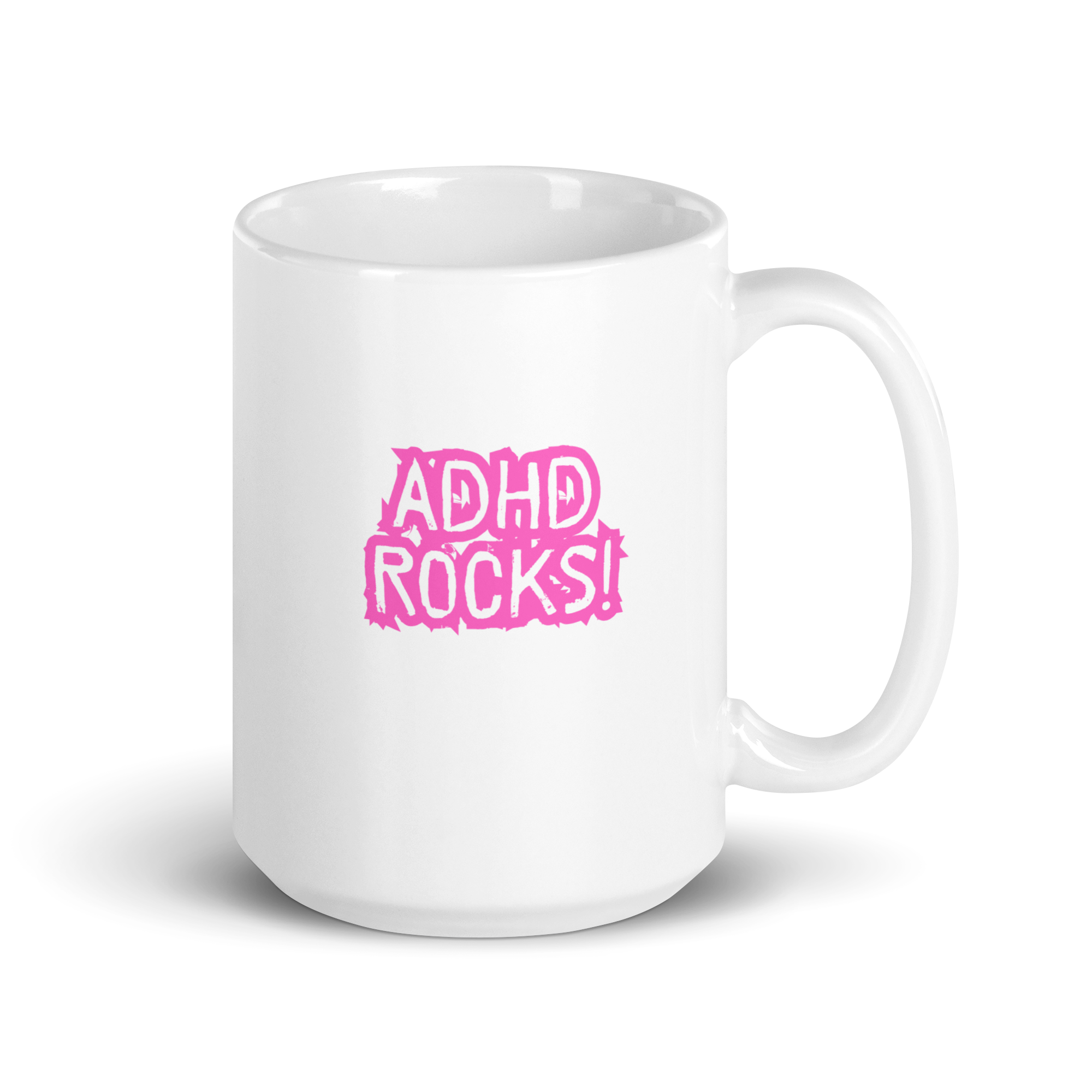 ADHD Rocks! | White Glossy Mug | The Neurospicy Store 15 oz