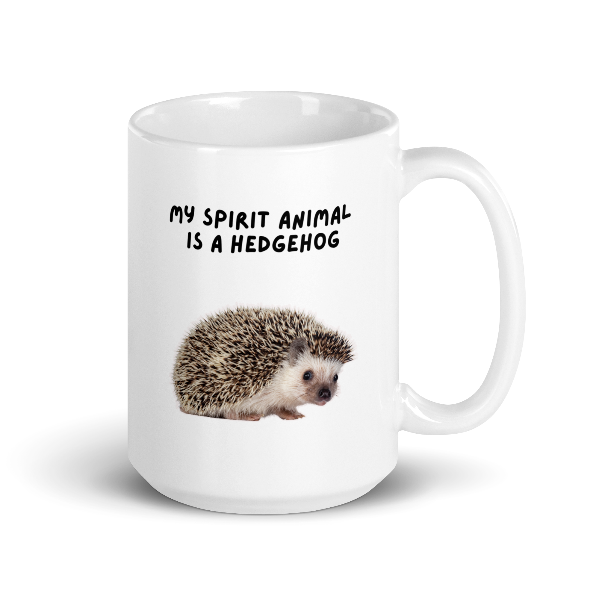 My Spirit Animal is A Hedgehog | White Glossy Mug | The Neurospicy Store 15 oz