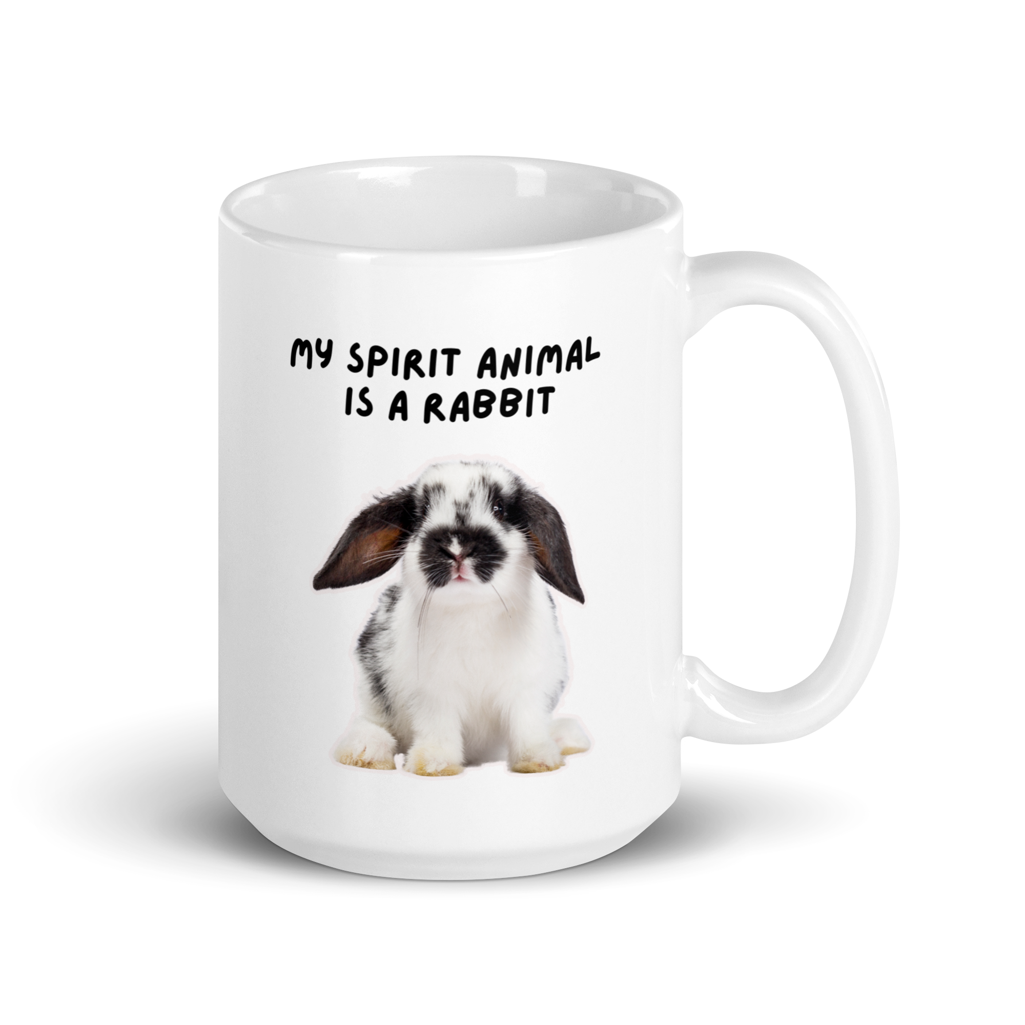 My Spirit Animal Is A Rabbit | White Glossy Mug | The Neurospicy Store 15 oz
