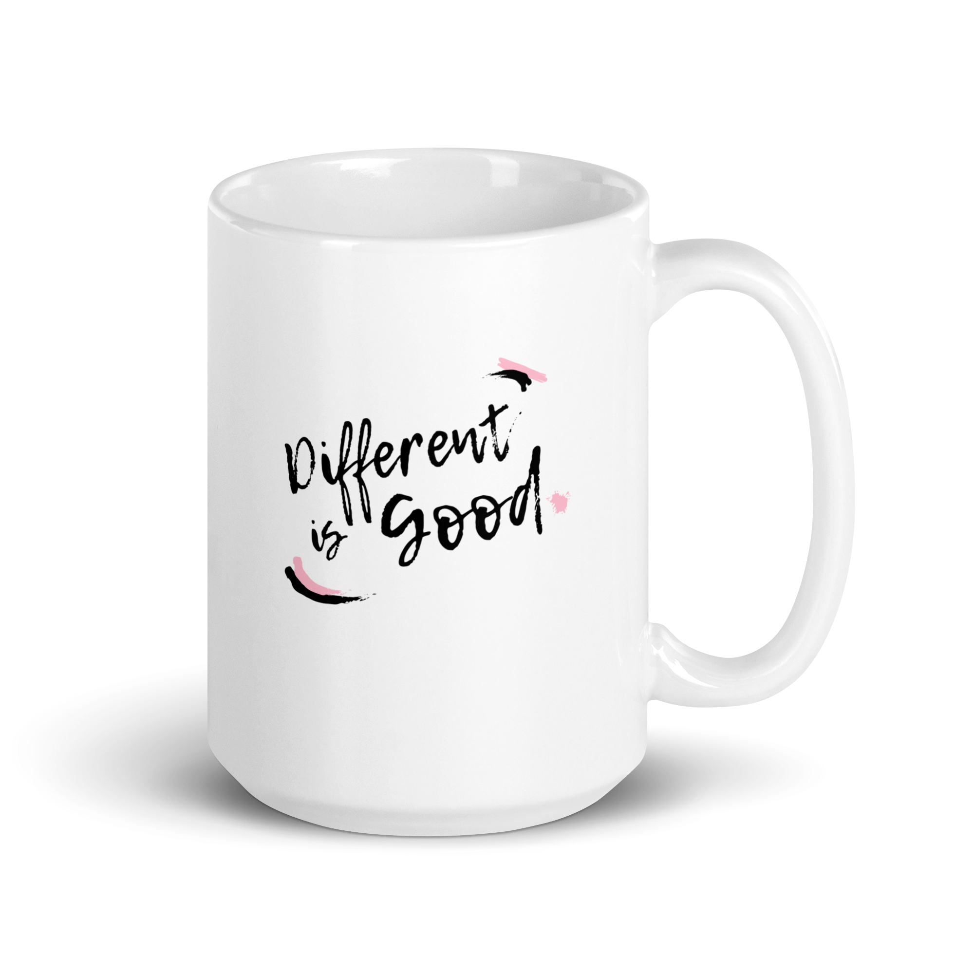 Different Is Good | White Glossy Mug | The Neurospicy Store 15 oz