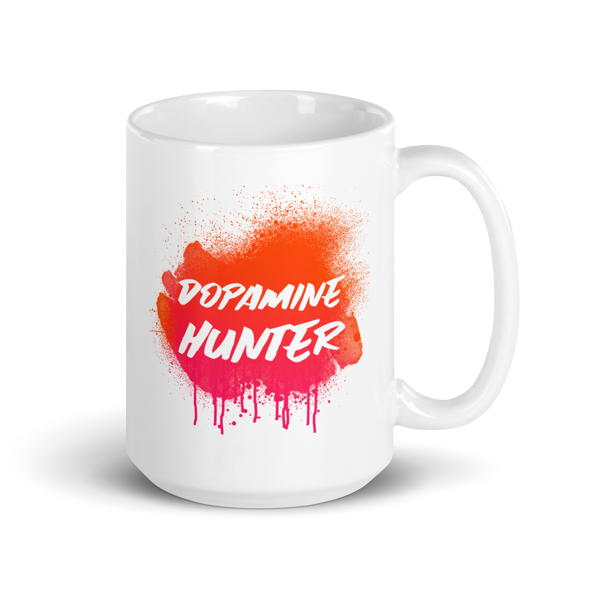 Dopamine Hunter | White Glossy Mug | The Neurospicy Store 15 oz