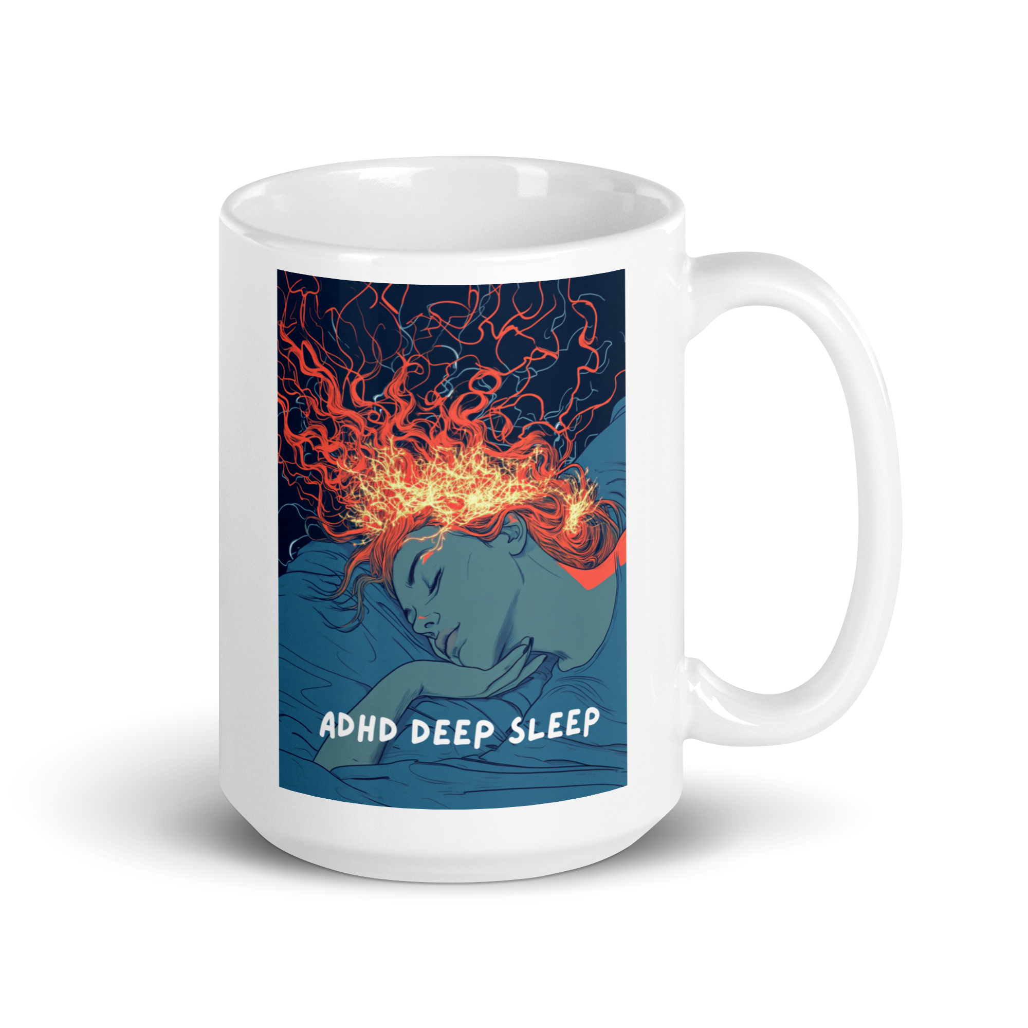 ADHD Deep Sleep | White Glossy Mug | The Neurospicy Store 15 oz