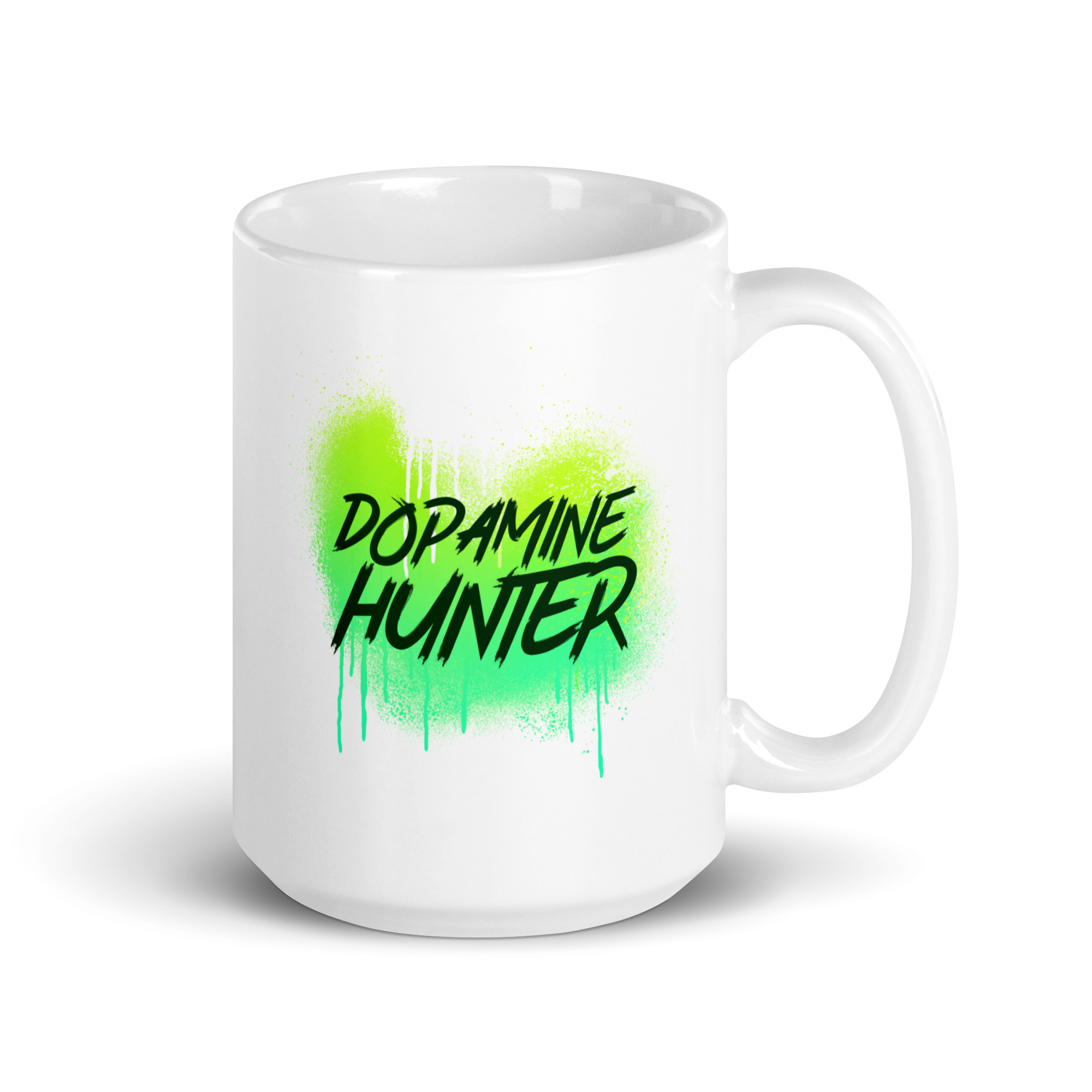 Dopamine Hunter | White Glossy Mug | The Neurospicy Store 15 oz