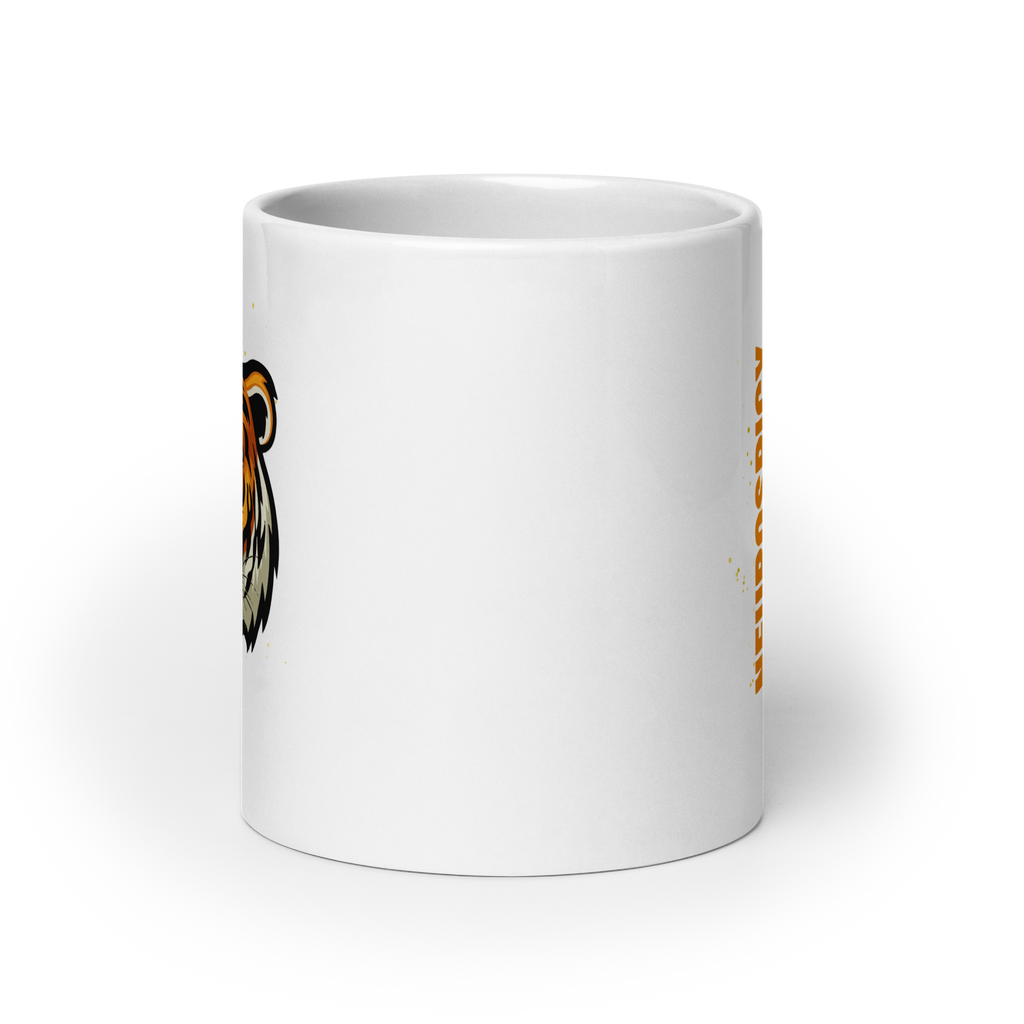 Neurospicy Tiger | White Glossy Mug | Statement Gift for Neurospicy Thinkers white-glossy-mug-white-20-oz-front-view-67dc667d398a3 Kitchen & Dining > Drinkware > Mugs