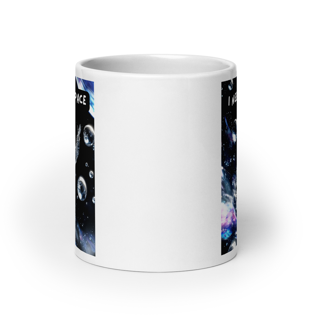 I Need My Space | White Glossy Mug | For Sensory Overload white-glossy-mug-white-20-oz-front-view-67dd55dc146e2 Kitchen & Dining > Drinkware > Mugs