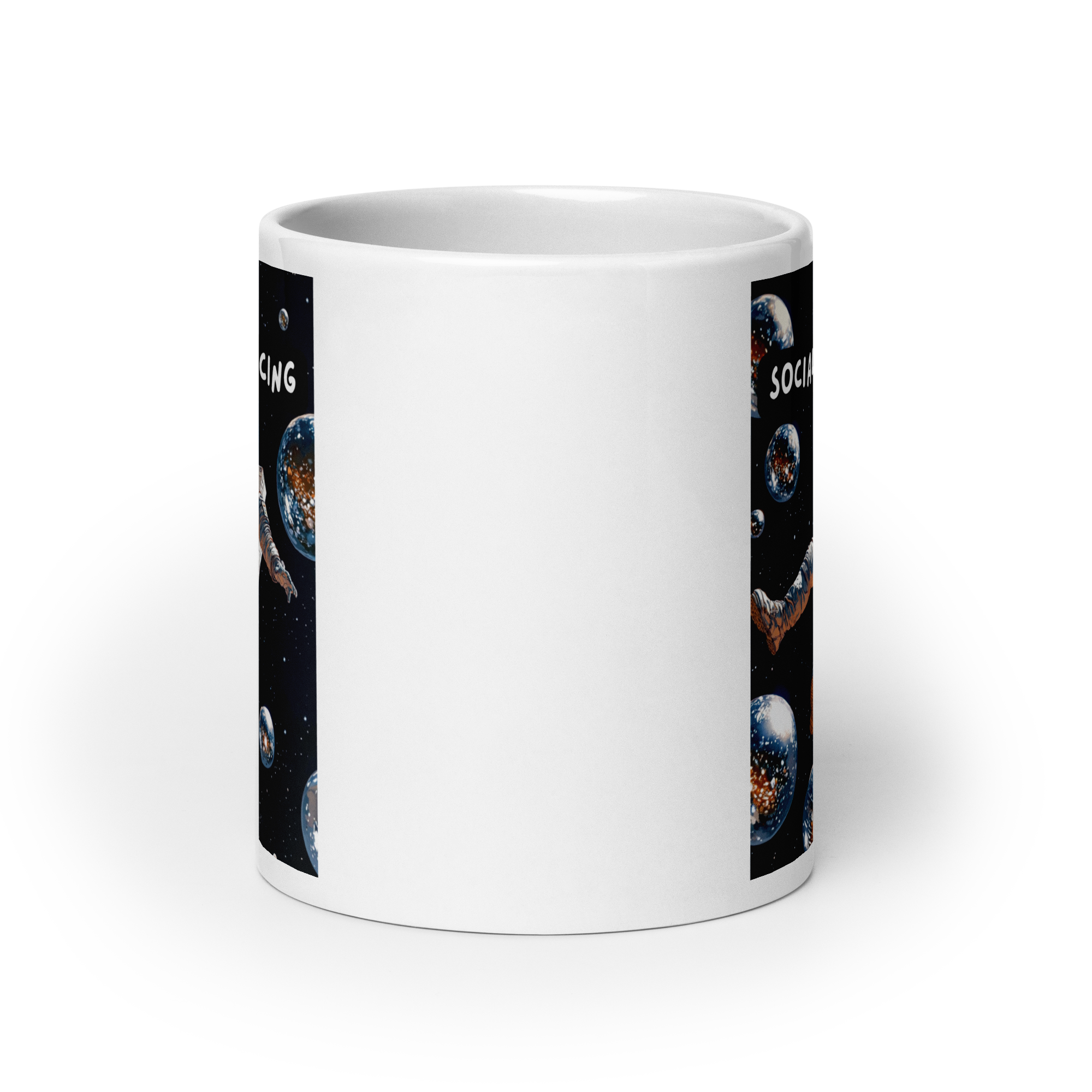 Social Distancing | White Glossy Mug | If You Love Space white-glossy-mug-white-20-oz-front-view-67dd58b7e35ad Kitchen & Dining > Drinkware > Mugs