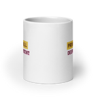 Proudly Dull Deeply Content | Glossy White Mug | Reclaiming Dull white-glossy-mug-white-20-oz-front-view-67dd6679d714d Kitchen & Dining > Drinkware > Mugs