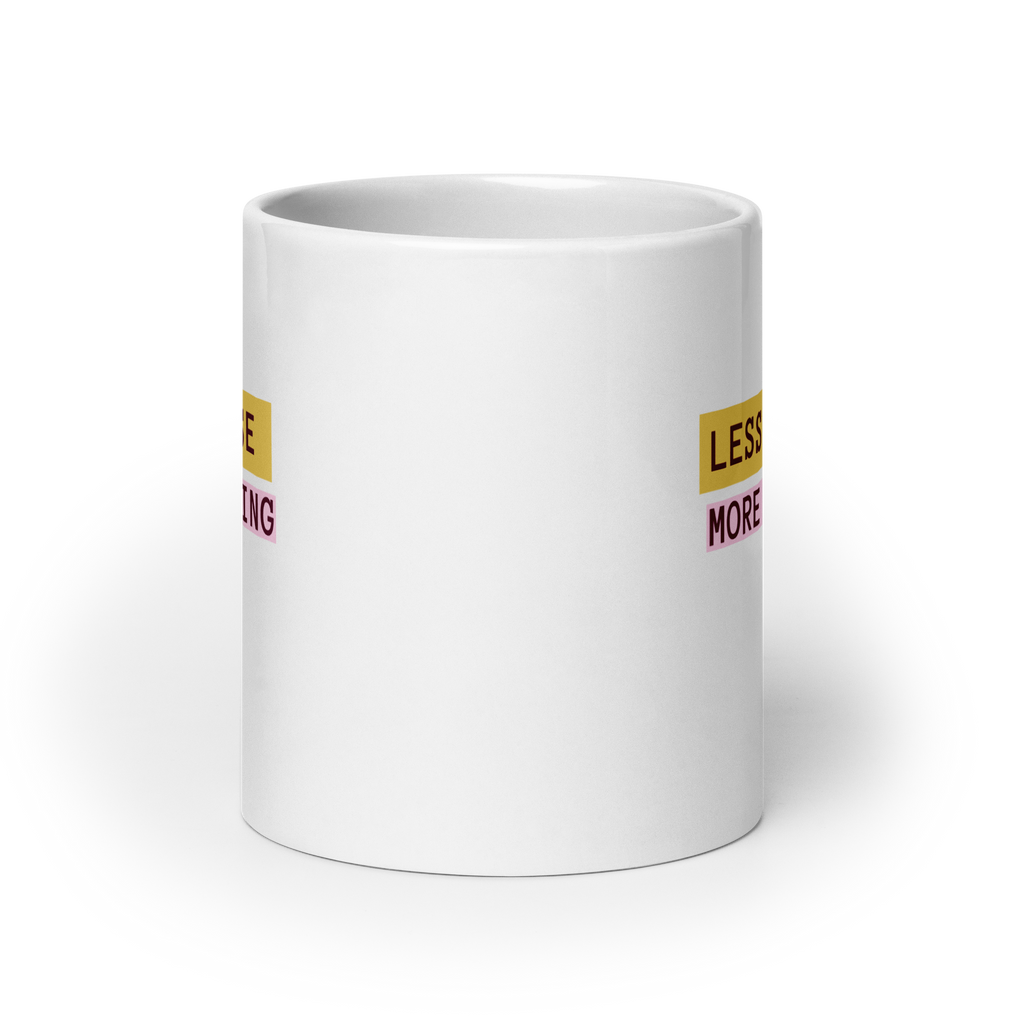 Less Noise More Knowing Mug | White Glossy Mug | Gifts for Neurodivergent Minds white-glossy-mug-white-20-oz-front-view-67dd67bc5e28e Kitchen & Dining > Drinkware > Mugs