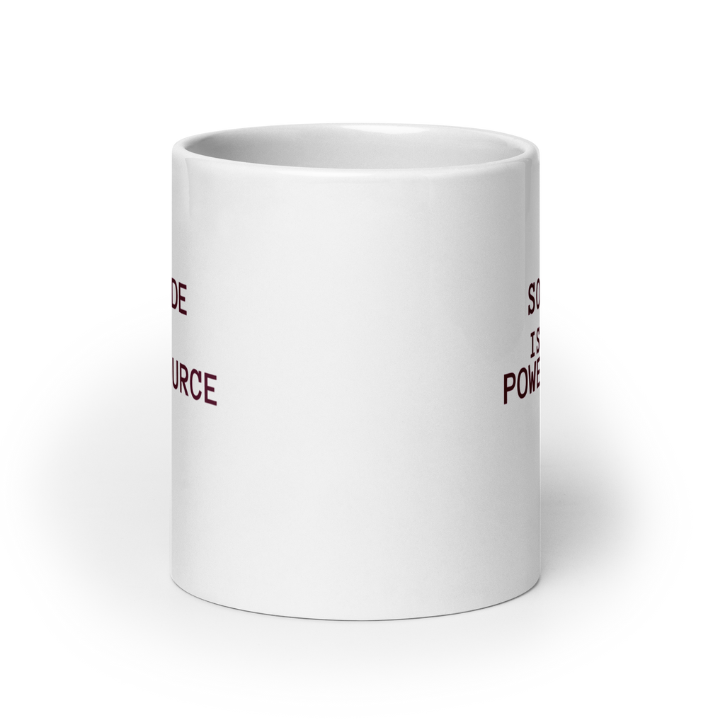 Solitude Is My Power Source | White Glossy Mug | The Neurospicy Store