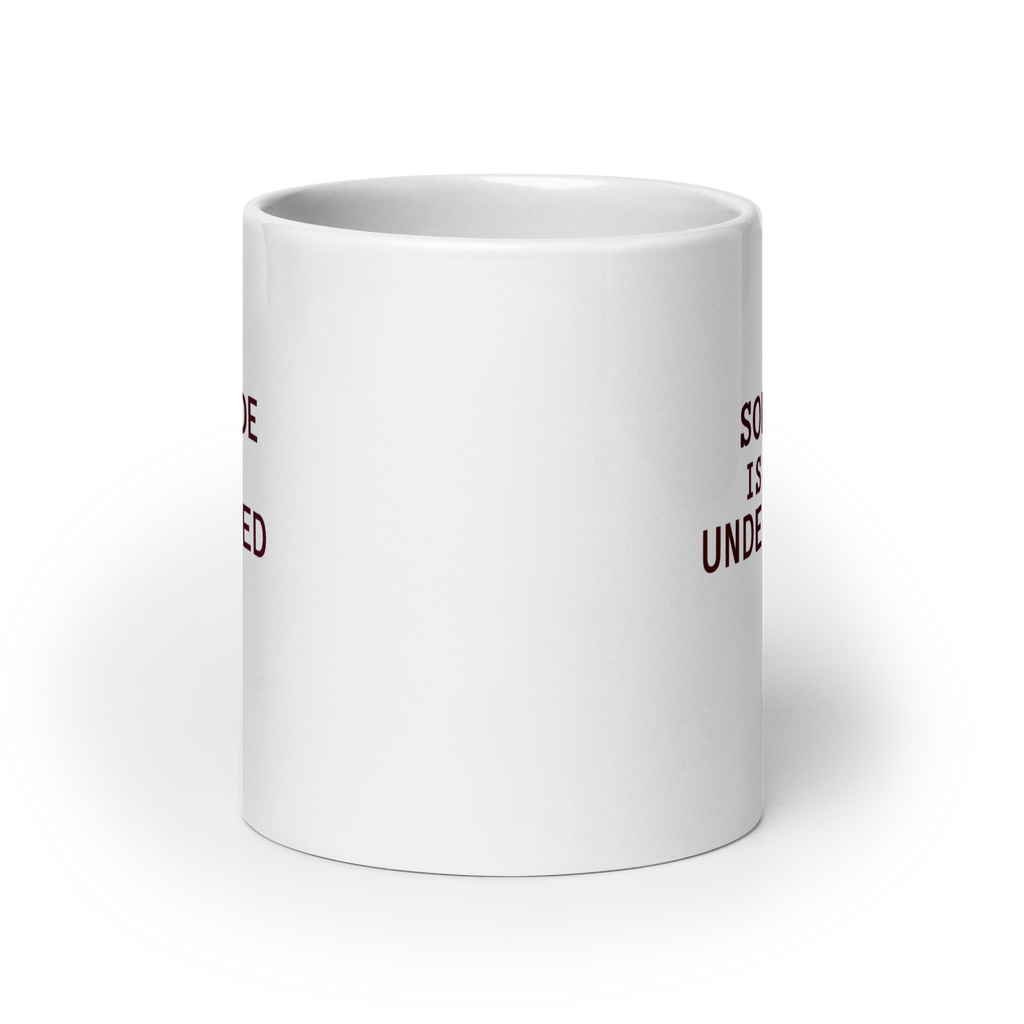 Solitude Is Underrated | IWhite Glossy Mug | Gifts for Introverts white-glossy-mug-white-20-oz-front-view-67dd6cfa5596f Kitchen & Dining > Drinkware > Mugs