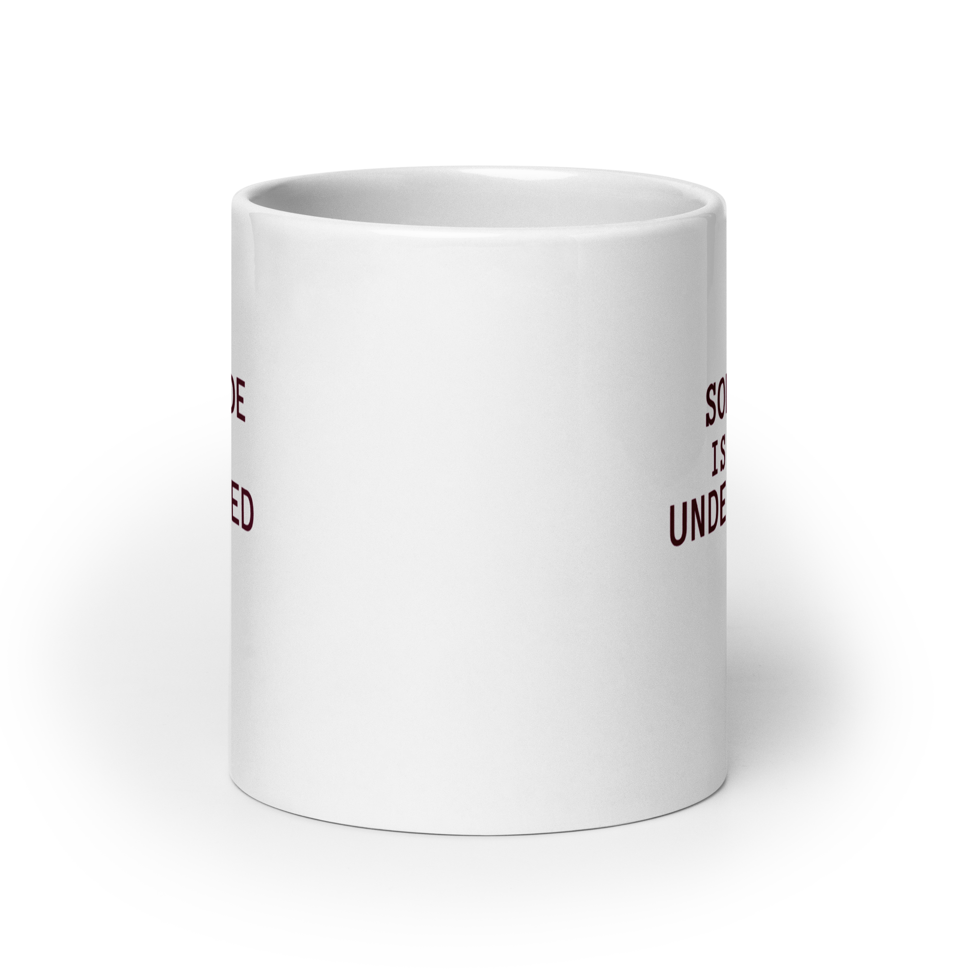 Solitude Is Underrated | IWhite Glossy Mug | Gifts for Introverts white-glossy-mug-white-20-oz-front-view-67dd6cfa5596f Kitchen & Dining > Drinkware > Mugs