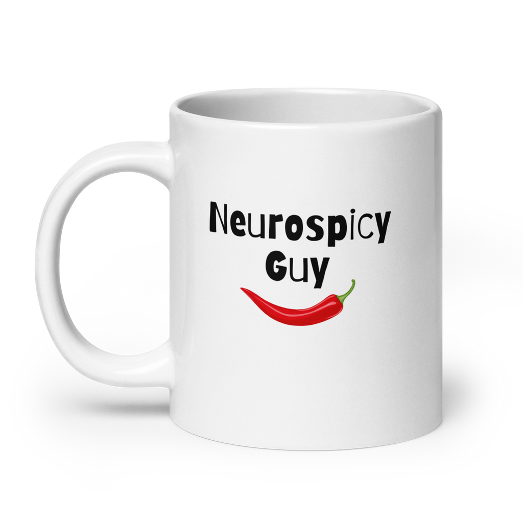 Neurospicy Guy | White Glossy Mug | The Neurospicy Store