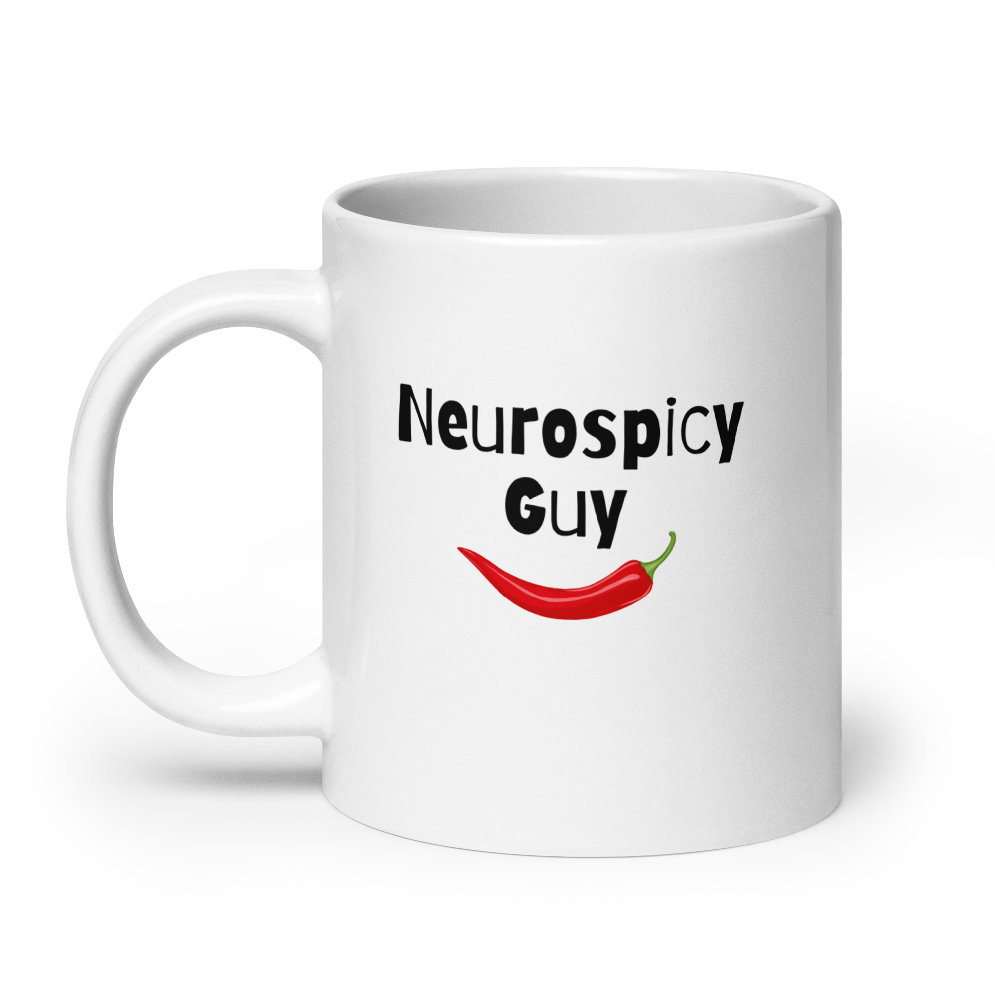 Neurospicy Guy | White Glossy Mug | The Neurospicy Store