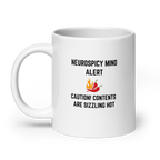 Neurospicy Mind Alert Caution! Contents Are Sizzling Hot | White Glossy Mug | The Neurospicy Store