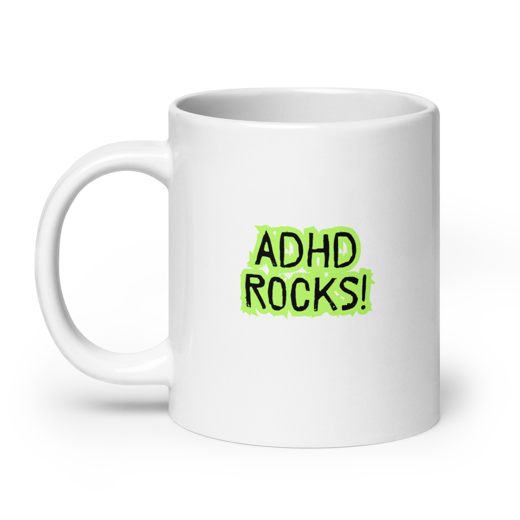 ADHD Rocks! | White Glossy Mug | The Neurospicy Store