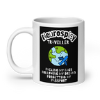 Neurospicy Traveller Packing My Bags Following My Dreams Forgetting My Passport | White Glossy Mug | The Neurospicy Store