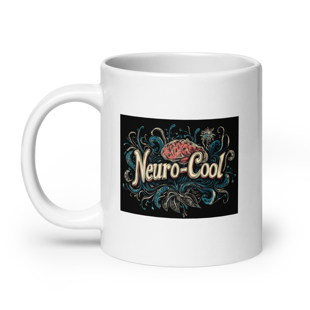 Neuro-Cool Neurodiversity | Glossy White Mug | ND Statements with Attitude white-glossy-mug-white-20-oz-handle-on-left-67dc64d6a4505 Kitchen & Dining > Drinkware > Mugs