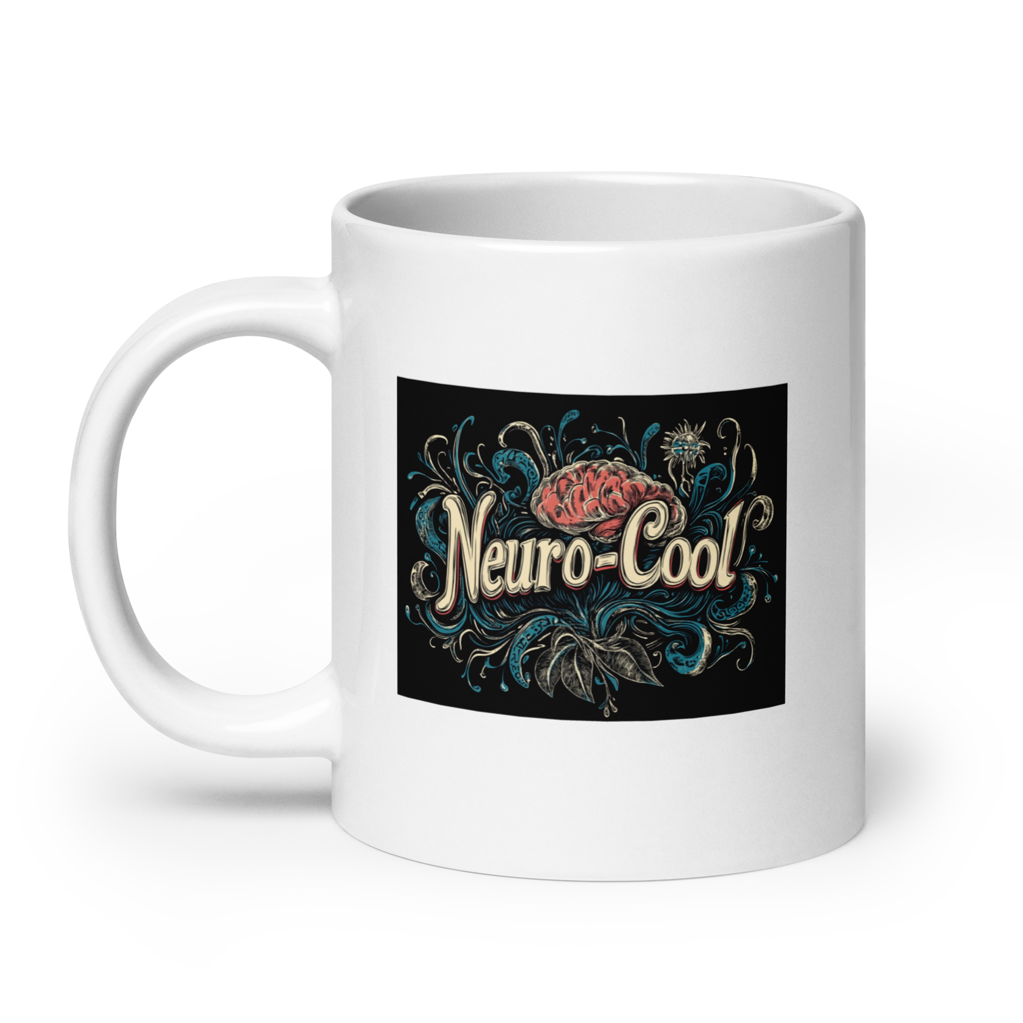 Neuro-Cool Neurodiversity | Glossy White Mug | ND Statements with Attitude white-glossy-mug-white-20-oz-handle-on-left-67dc64d6a4505 Kitchen & Dining > Drinkware > Mugs