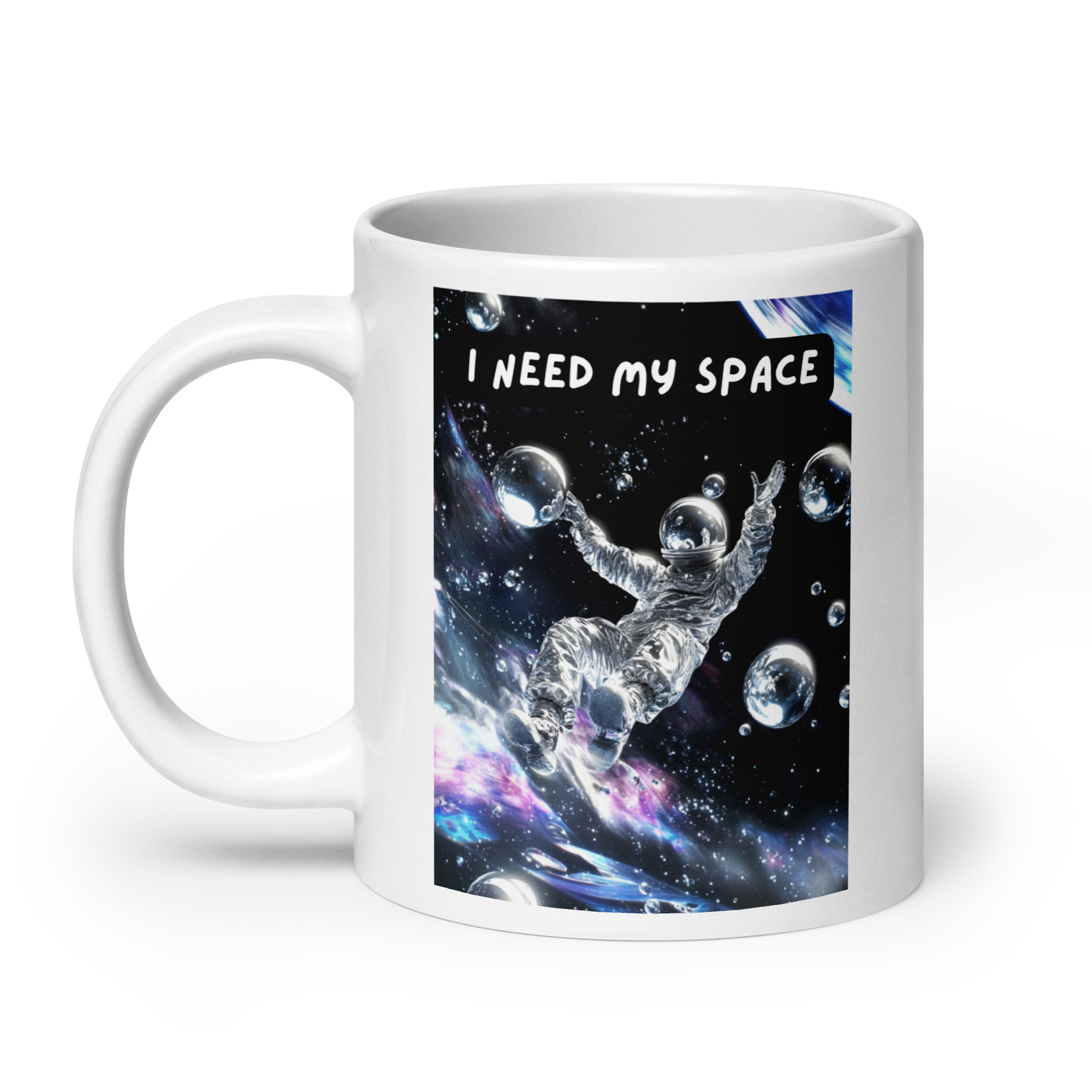 I Need My Space | White Glossy Mug | For Sensory Overload white-glossy-mug-white-20-oz-handle-on-left-67dd55dc14690 Kitchen & Dining > Drinkware > Mugs