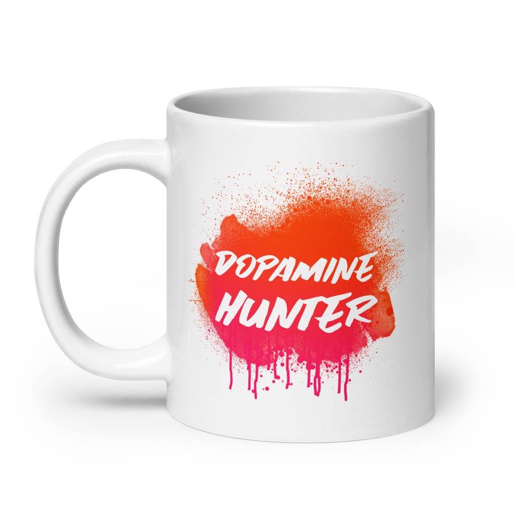 Dopamine Hunter | White Glossy Mug | The Neurospicy Store