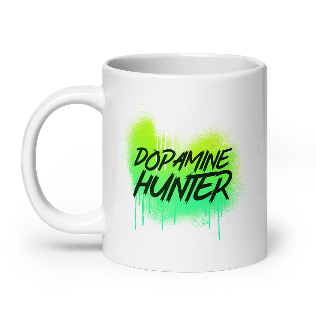 Dopamine Hunter | White Glossy Mug | The Neurospicy Store