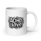 ADHD LOVE| Mug | White Mug| ADHD Self Expression white-glossy-mug-white-20-oz-handle-on-right-67d7fb284ee58 Kitchen & Dining > Drinkware > Mugs