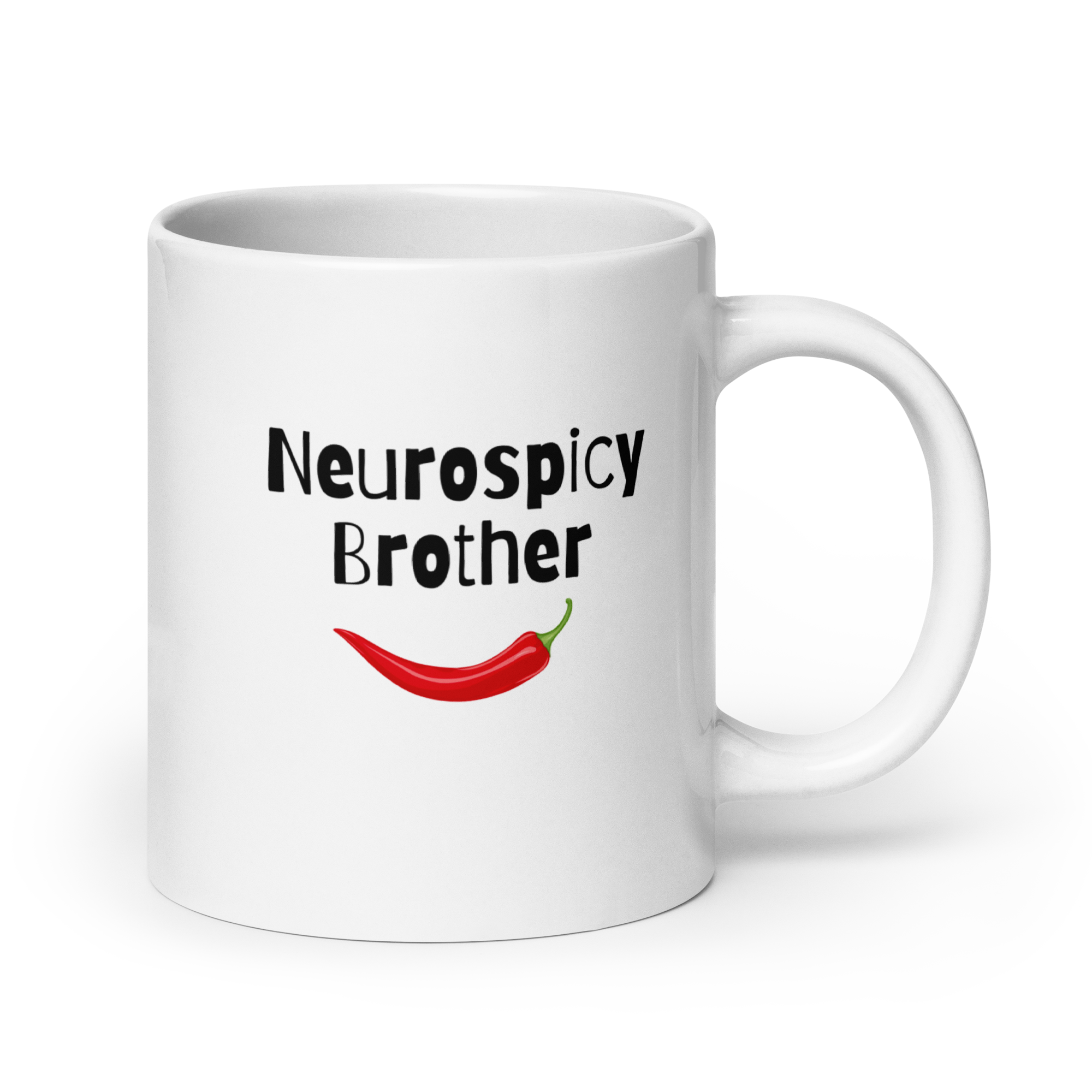 Neurospicy Brother | White Glossy Mug | The Neurospicy Store 20 oz