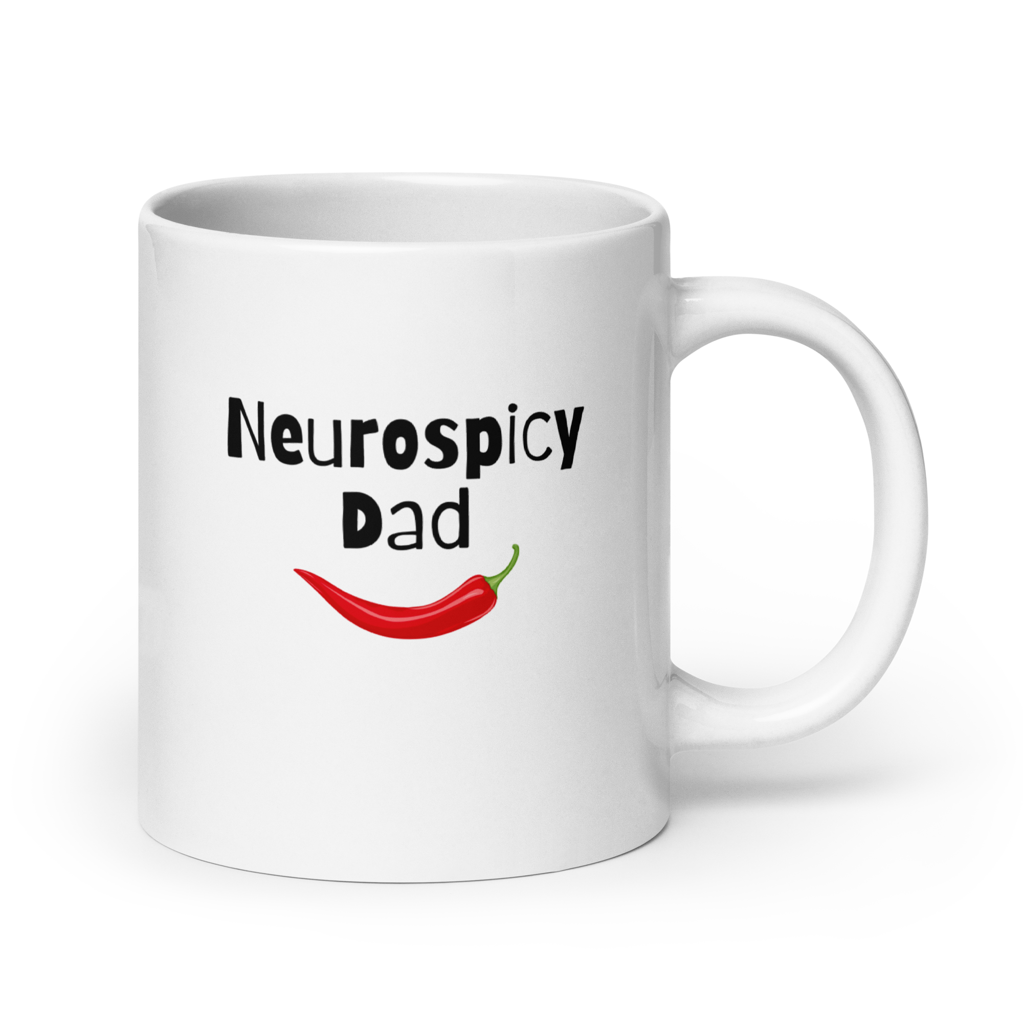 Neurospicy Dad | White Glossy Mug | The Neurospicy Store 20 oz