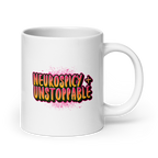 Neurospicy and Unstoppable | White Mug | Neurodivergent Gift white-glossy-mug-white-20-oz-handle-on-right-67d865e899faa Kitchen & Dining > Drinkware > Mugs