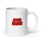 ADHD Rocks Mug | Glossy White Mug | Positively ADHD white-glossy-mug-white-20-oz-handle-on-right-67d9da50afa4a Kitchen & Dining > Drinkware > Mugs