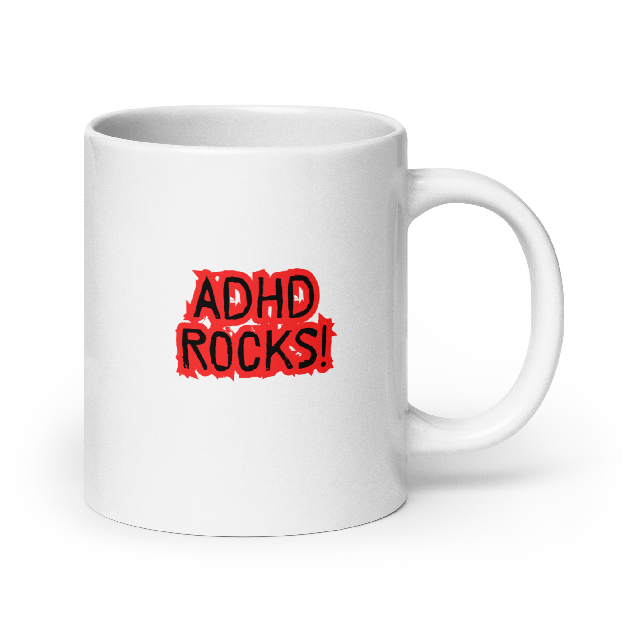 ADHD Rocks! | White Glossy Mug | The Neurospicy Store 20 oz