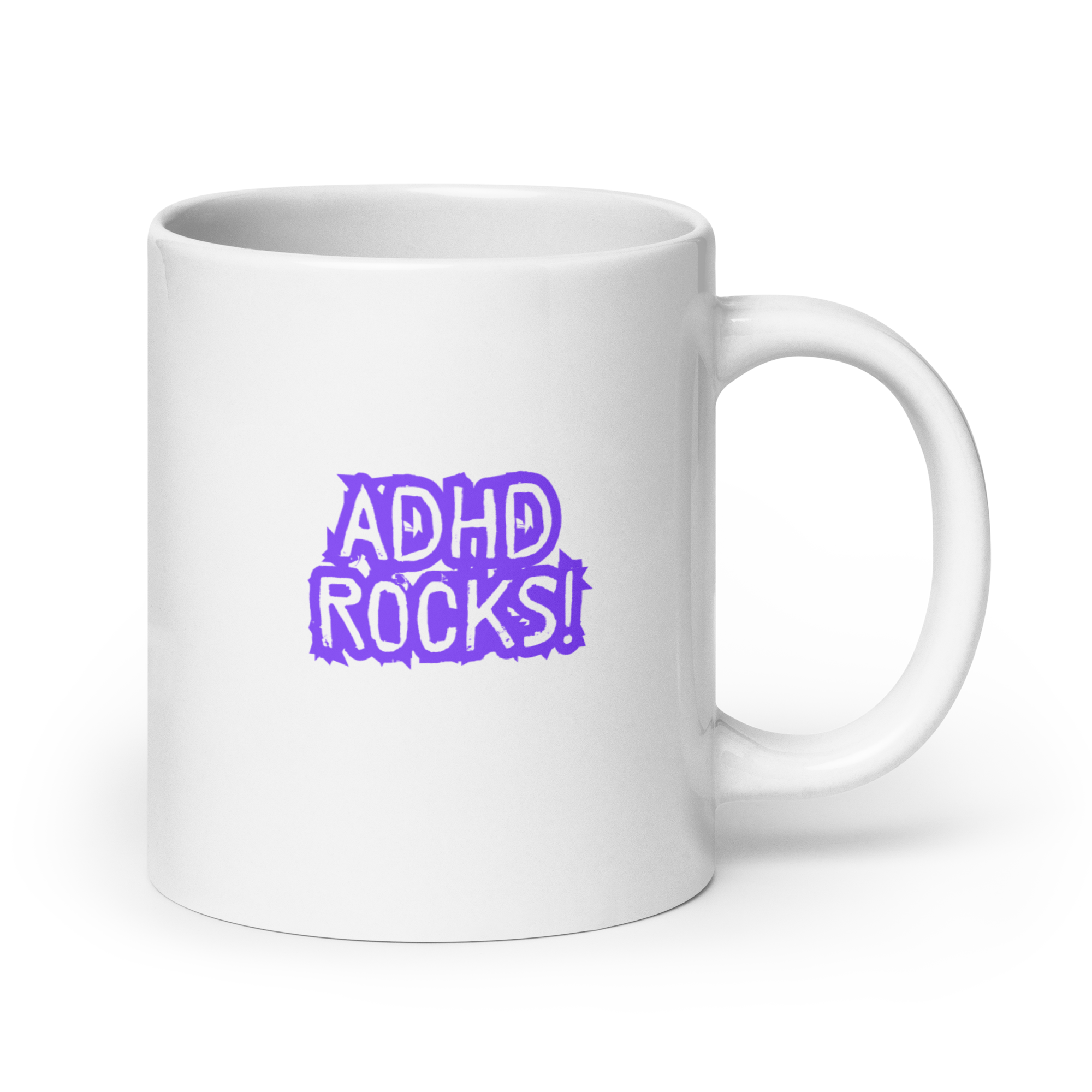 ADHD Rocks! | White Glossy Mug | The Neurospicy Store 20 oz
