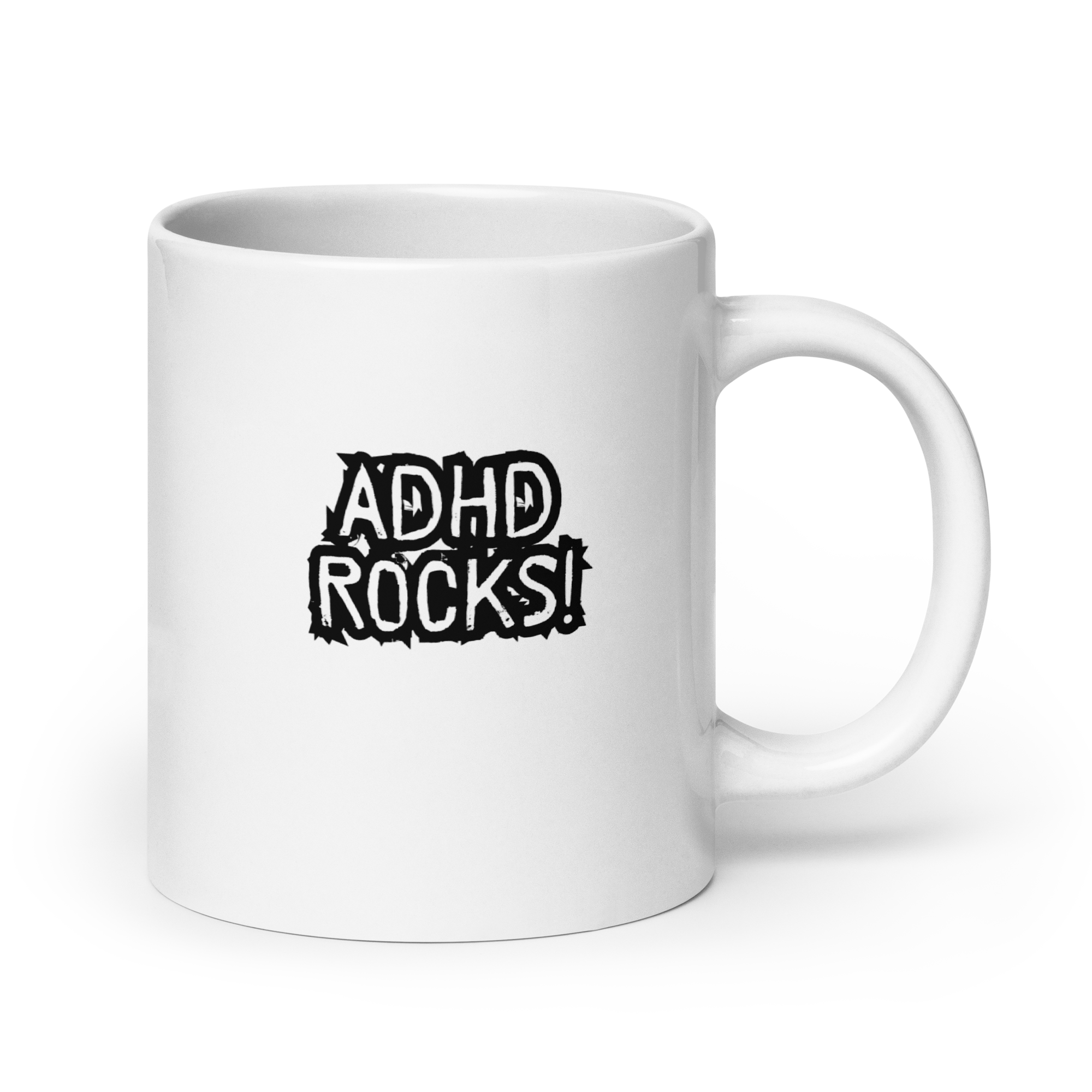 ADHD Rocks! | White Glossy Mug | The Neurospicy Store 20 oz