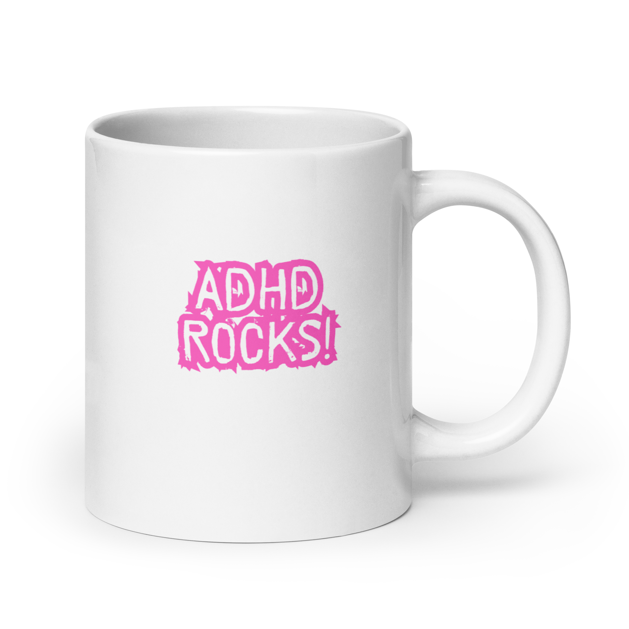 ADHD Rocks! | White Glossy Mug | The Neurospicy Store 20 oz
