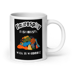 Neurospicy Fashionista | White Glossy Mug | For ADHD Fashionistas white-glossy-mug-white-20-oz-handle-on-right-67d9f90631390 Kitchen & Dining > Drinkware > Mugs