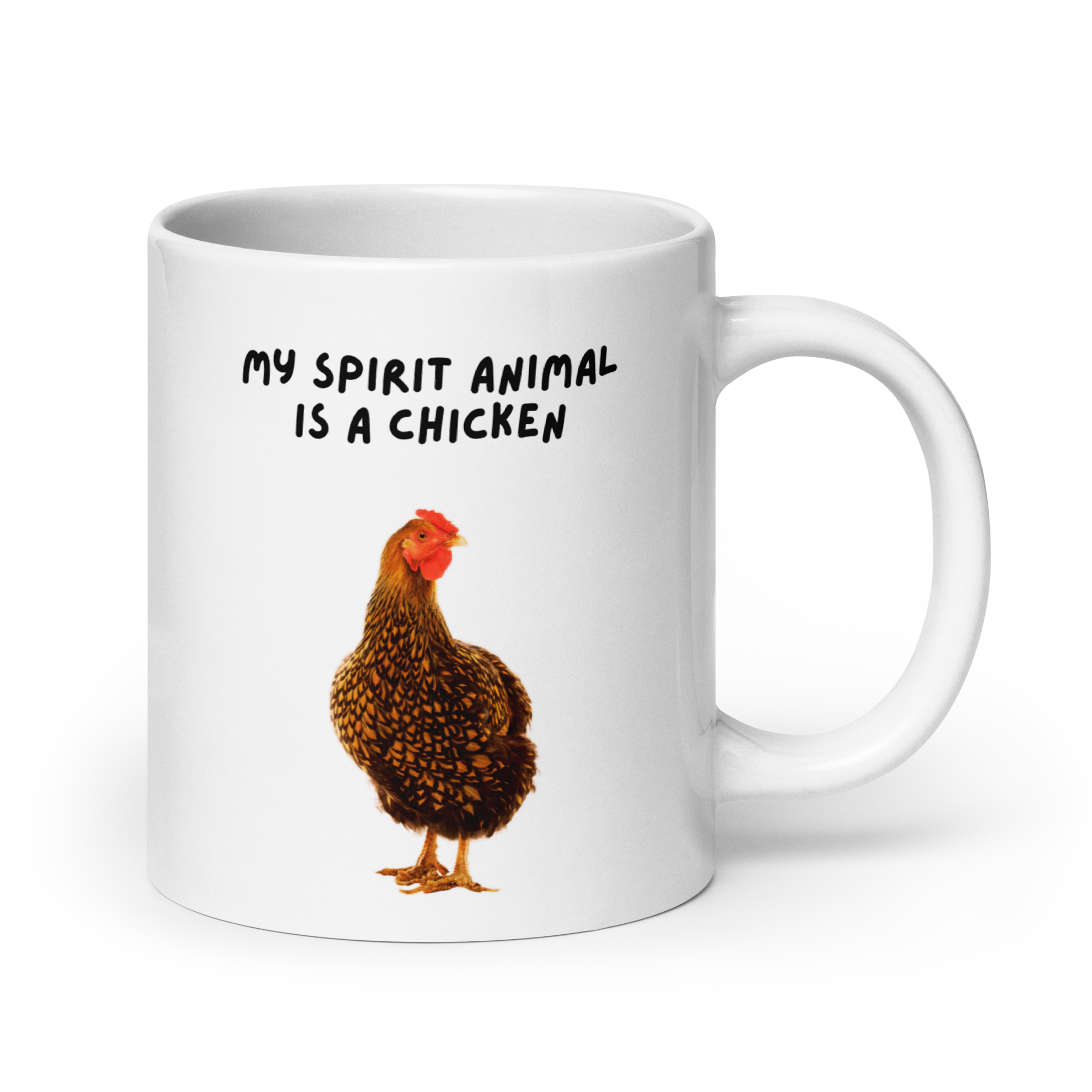 My Spirit Animal Is A Chicken | White Glossy Mug | The Neurospicy Store 20 oz