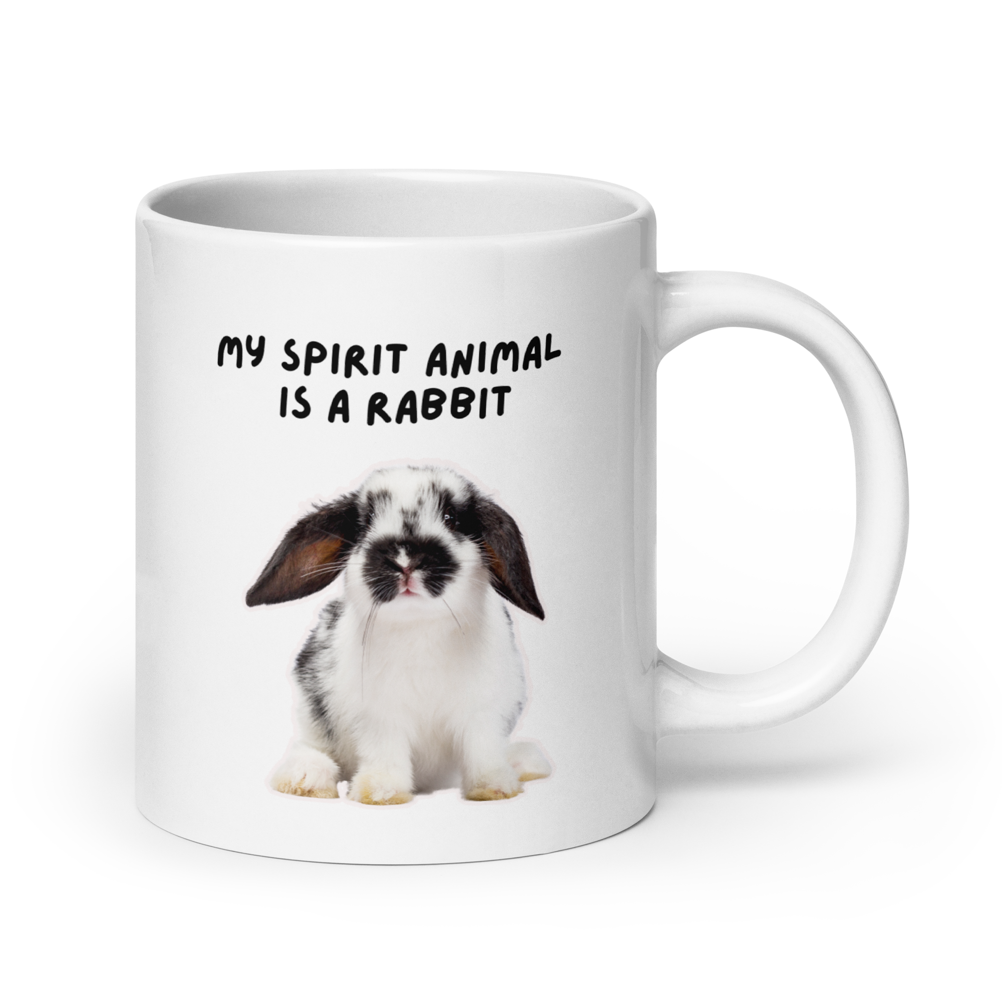 My Spirit Animal Is A Rabbit | White Glossy Mug | The Neurospicy Store 20 oz